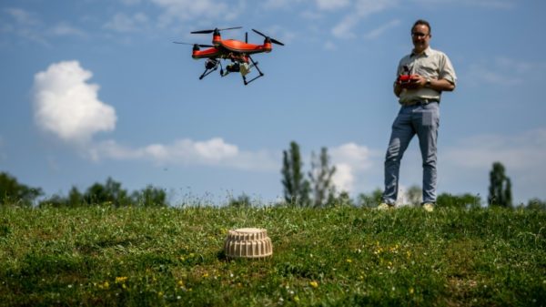 The ICRC unveiled a new drone that uses artificial intelligence to locate mines and other explosive remnants of war