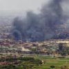 Smoke billows during fighting in the Sudanese capital Khartoum, on May 3, 2023
