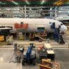 A Boeing 787 Dreamliner is seen on the assembly line in North Charleston, South Carolina