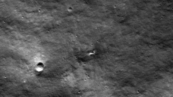NASA's Lunar Reconnaissance Orbiter spotted a small new crater on the Moon that is the probable impact point of Russia's Luna-25 probe