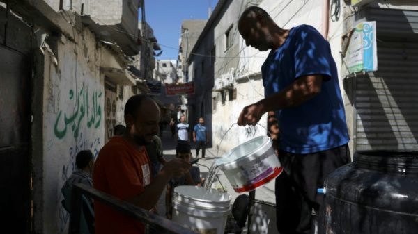 Water is a precious commodity in southern Gaza since the Israeli bombardment began