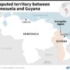Disputed territory between Venezuela and Guyana